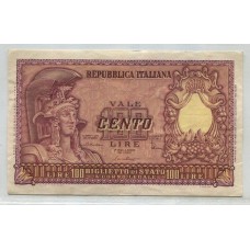 ITALIA 1951 BILLETTE DE 100 LIRAS